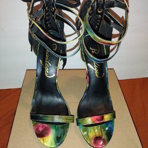 Privileged, Mecasa, 4" Stilettos, 2 Ankle Straps W/Buckles, and Tie-Up Back Size